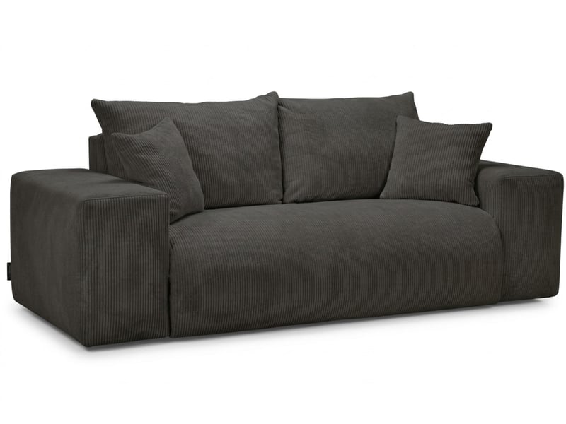  Bobochic canapé droit convertible ouverture express voltaire tissu velours côtelé gris foncé 140x200 VOLTAIRE - Conforama A