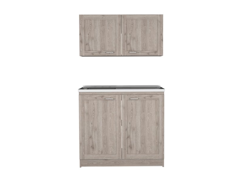  Ensemble de meubles de cuisine zurich avec 4 portes, gris cendré  - Conforama A