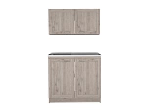 Ensemble de meubles de cuisine zurich avec 4 portes, gris cendré