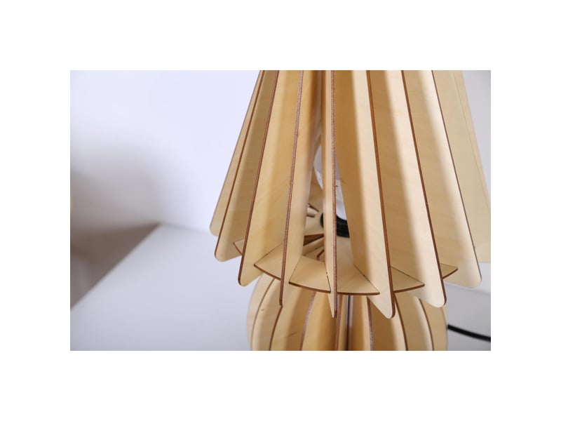  Lampe à poser à lattes gino 40cm naturel  - Conforama C
