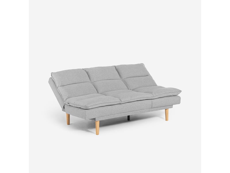 Canapé clic clac 2 places en tissu avec dossier inclinable livra - gris - Conforama A
