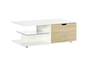 Table basse rectangulaire coloris blanc <strong></strong> <strong></strong> - 58 cmx106 cm