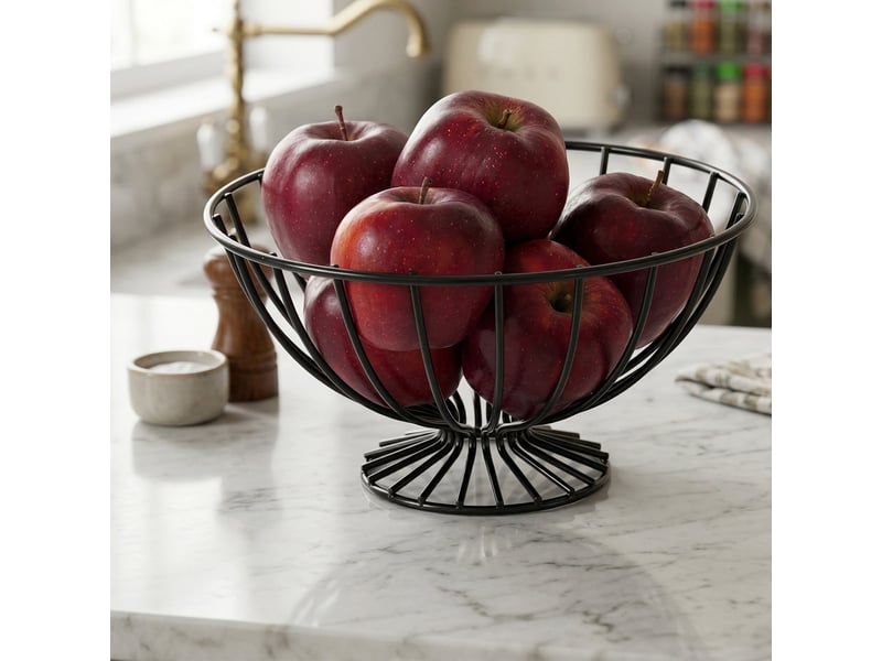 Corbeille à fruits en métal au design moderne lois - Conforama B