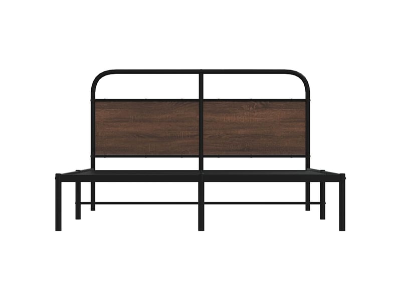  Lit double- lit adulte -  cadre de lit sans matelas 150x200 cm chêne marron  - Conforama D