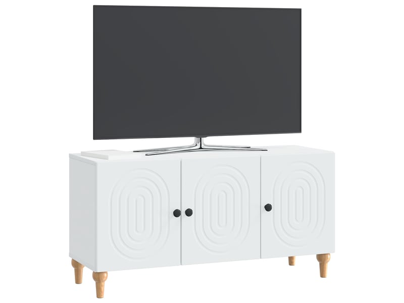  Meuble tv - banc tv - meuble de rangement blanc 99 x 34,5 x 50 cm bois d'ingénierie  - Conforama C
