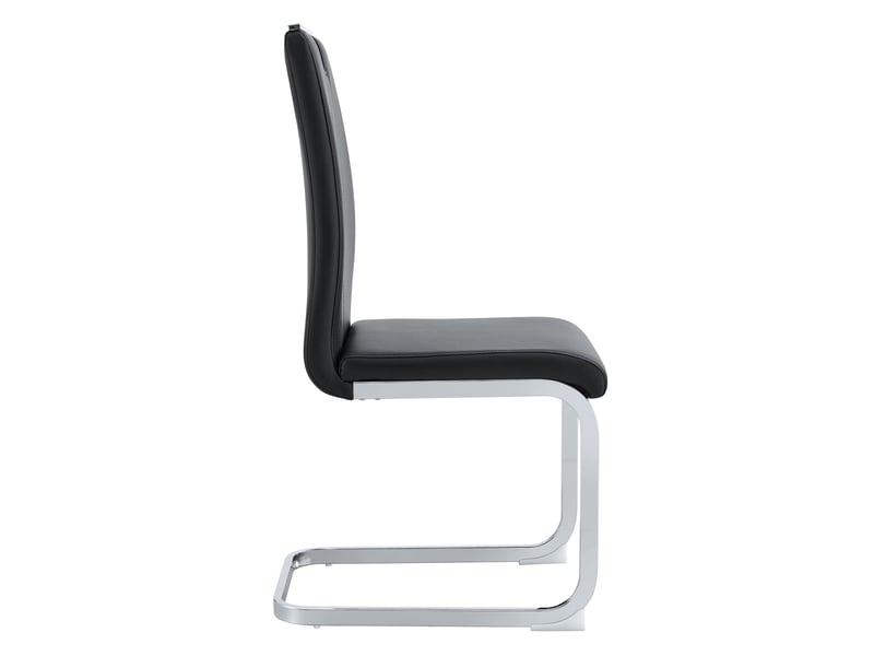 Lot de 2 chaises de salle à manger en pu noir  - Conforama A