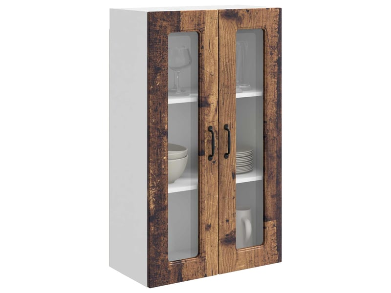Meuble mural de cuisine | armoire de cuisine bois ancien 60x31x100cm shl4384 - Conforama C