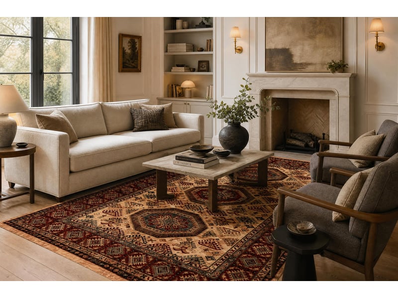 Tapis en laine kashqai 4317 100 oriental, ornement, couleur saumon bordeaux 200x300 cm - Conforama D