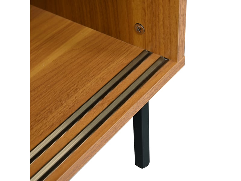  Buffet de cuisine 100x90x37 cm, meuble de rangement compact avec 2 portes coulissantes et étagères réglables, idéal salon et cuisine  - Conforama W