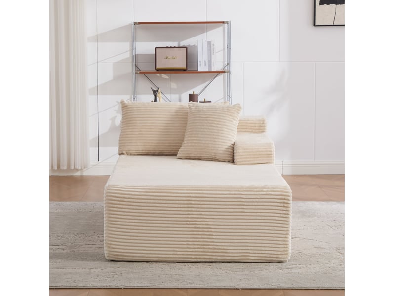  Chauffeuse modulable en chenille beige 1 place  - Conforama B