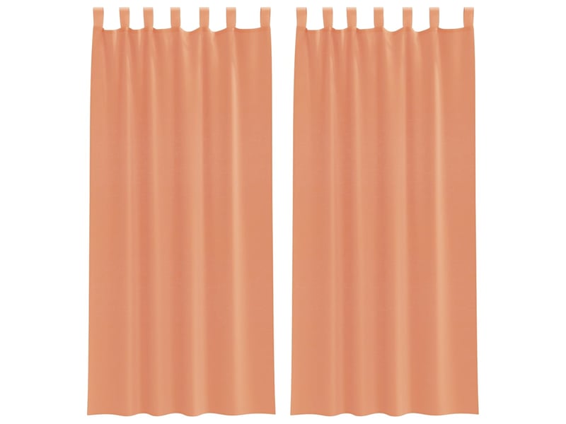  Lot de 2 rideaux en voile, voilages avec boucles terre cuite 140x245 cm cf44329  - Conforama A