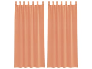 Lot de 2 rideaux en voile, voilages avec boucles terre cuite 140x245 cm cf44329