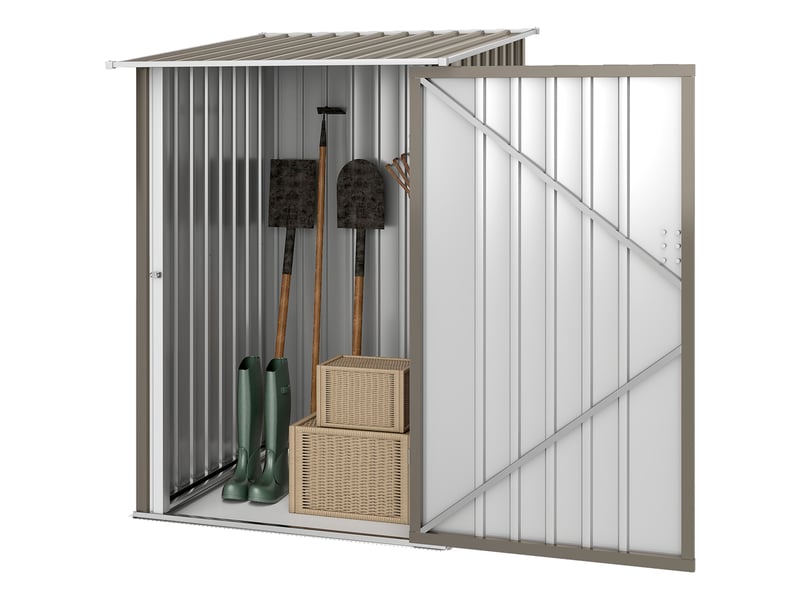  Abri de jardin 1m² - remise pour outils - cabanon porte verrouillable - dim. 1l x 1,03l x 1,6h m - tôle d'acier ondulée  - Conforama B