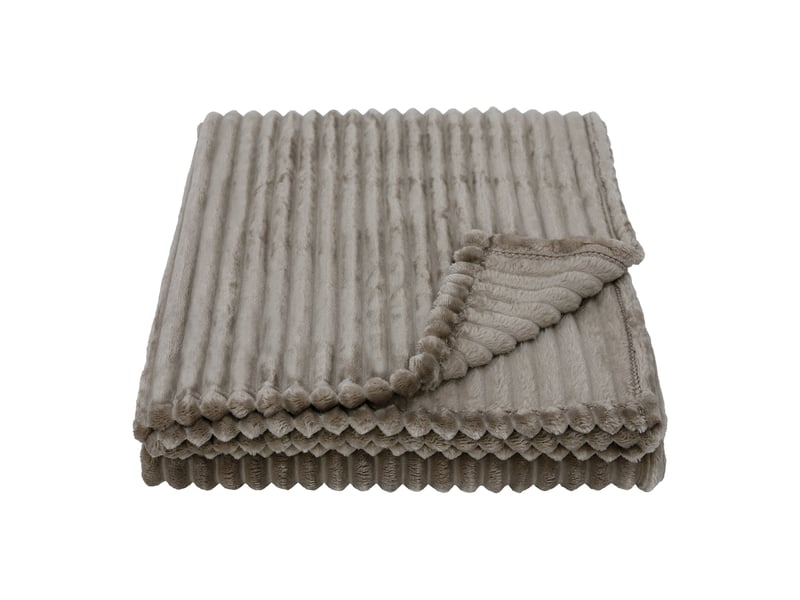 Plaid 125X150CM taupe NEIGE - Conforama D