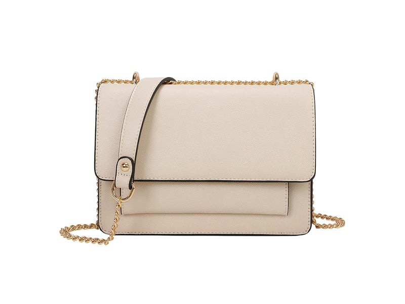 Sac bandoulière pour femme avec chaîne dorée et rabat à poche frontale gallantry beige CHIC-16871-BG - Conforama A