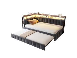 Lit gigogne 90x200 cm    coloris gris