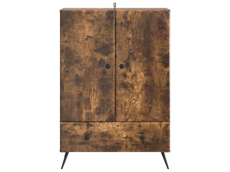  Buffet - bahut - meuble de rangement chêne fumé 66 x 34,5 x 95 cm bois d'ingénierie  - Conforama E