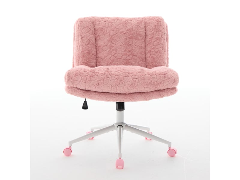  Fauteuil de bureau pivotant réglable piètement métal rose 63x67x94 cm W3223P403707 - Conforama A