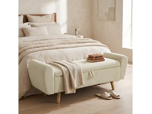 Banc 2 place(s) coloris beige <strong>BEAOK</strong> <strong></strong> - 150 cm