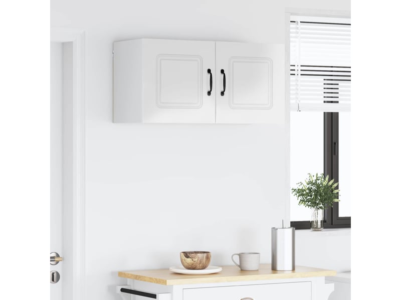  Meuble mural de cuisine | armoire de cuisine 2 pcs blanc brillant shl461  - Conforama D