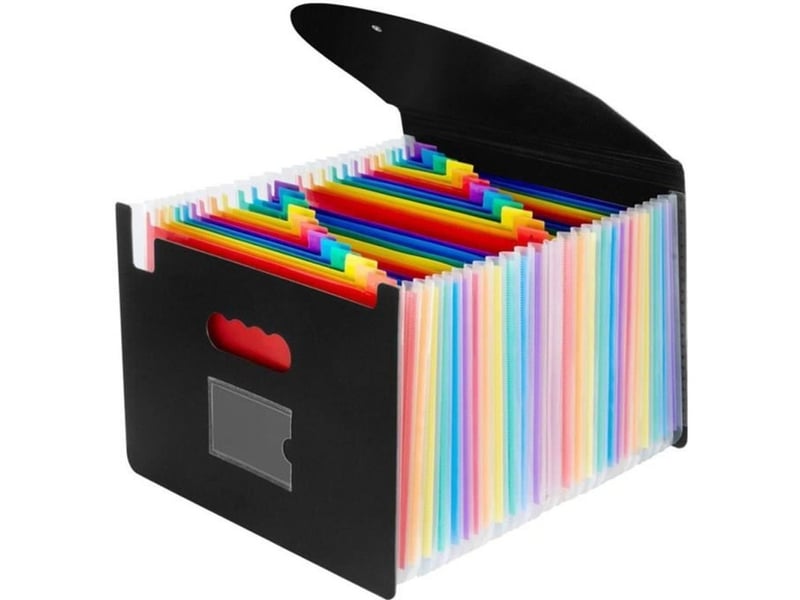  Organisateur de documents a4 extensible 24 compartiments jaune en polypropylene  - Conforama A