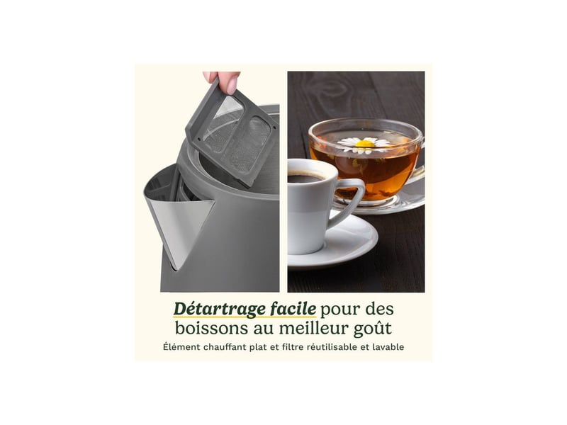  Bouilloire electrique 1.5 l double paroi 3 kw stone grey jk1200e CUI3030050198232 - Conforama C