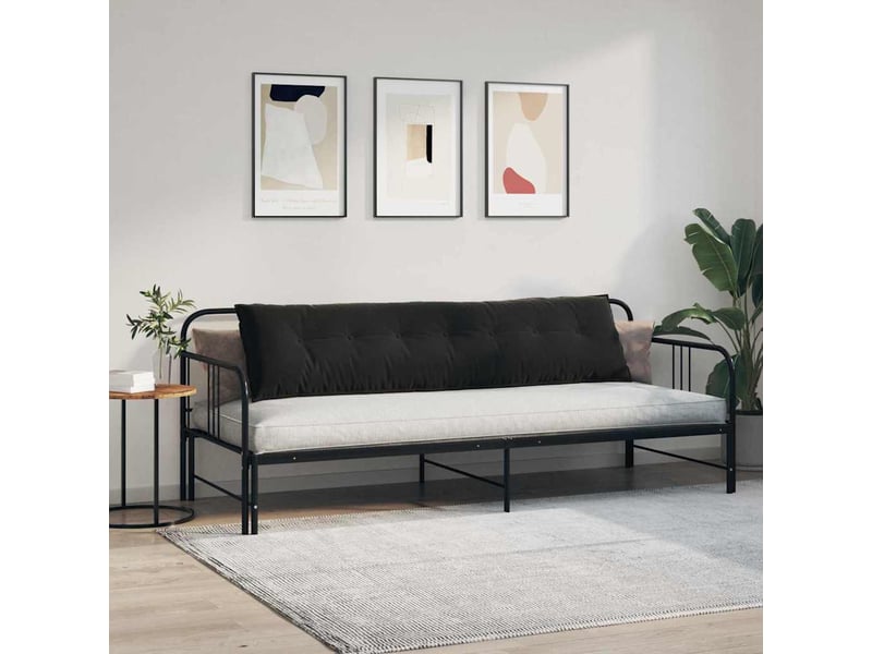 Coussin de dos, coussin de dossier noir 200 x 50 cm tissu en velours côtelé cf54834 - Conforama D