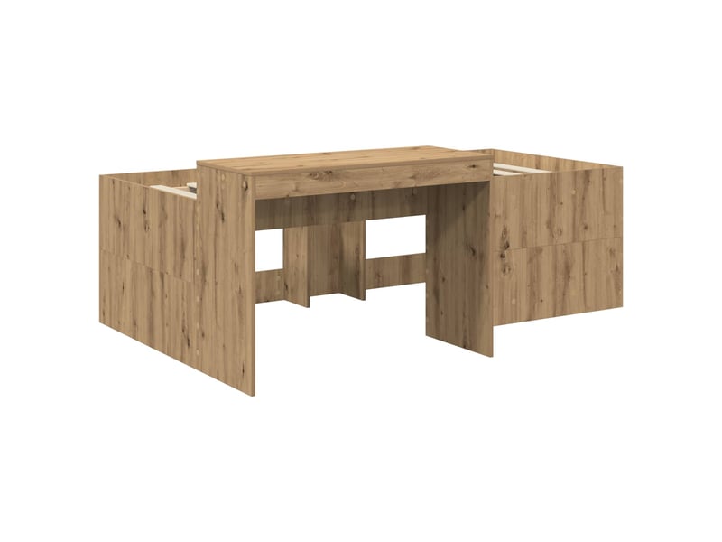  Lit haut pour enfants - lit jeune avec bureau chêne artisanal 80 x 200 cm  - Conforama C