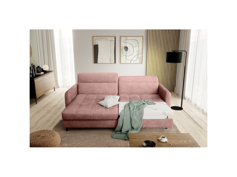  Canapé d'angle collection goumsi coloris rose poudré  - Conforama B