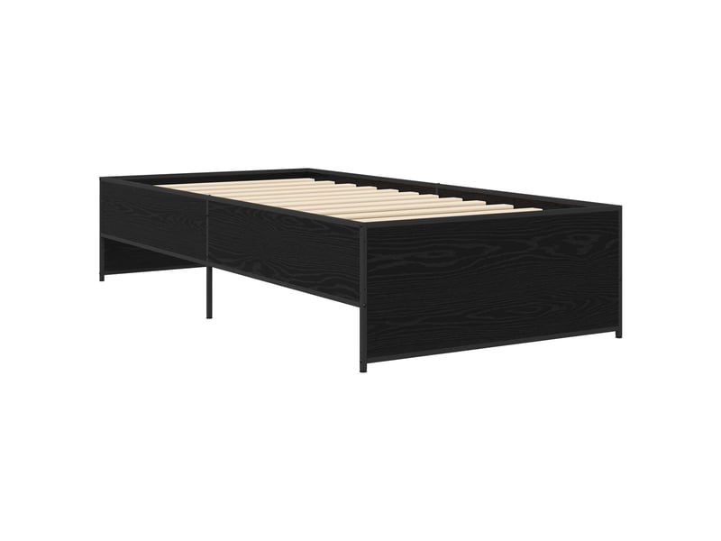  Lit simple- lit adulte -  cadre de lit chêne noir 80 x 200 cm bois d'ingénierie  - Conforama B