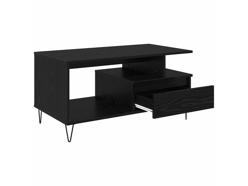  Table basse - table de salon - table à thé chêne noir 90 x 49 x 45 cm bois d'ingénierie  - Conforama E