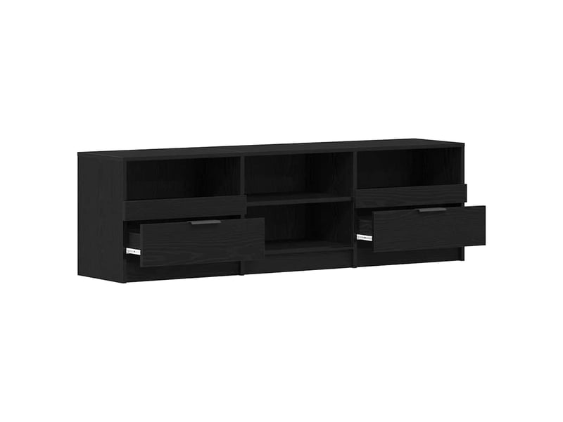  Meuble tv - banc tv - meuble de rangement 150 x 33,5 x 45 cm chêne noir bois d'ingénierie  - Conforama D