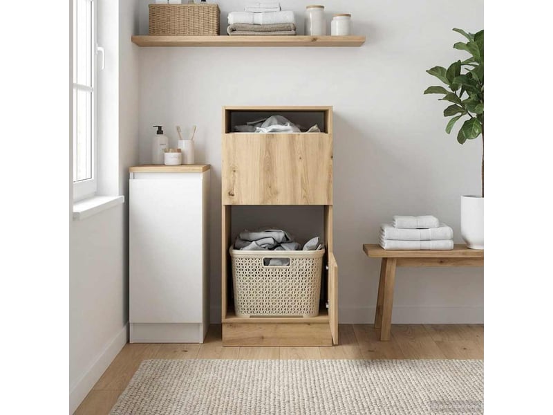 Armoire à laver avec stockage chêne artisanal 50x68x102 cm - Conforama B