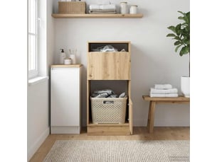 Armoire à laver avec stockage chêne artisanal 50x68x102 cm