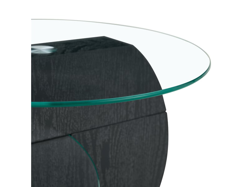  Table basse rectangulaire 90×70×44 cm, mdf et verre, noir et transparent Fay Lum - Conforama D
