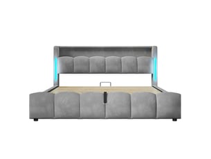 Lit coffre 180x200 cm LEYTN   coloris gris
