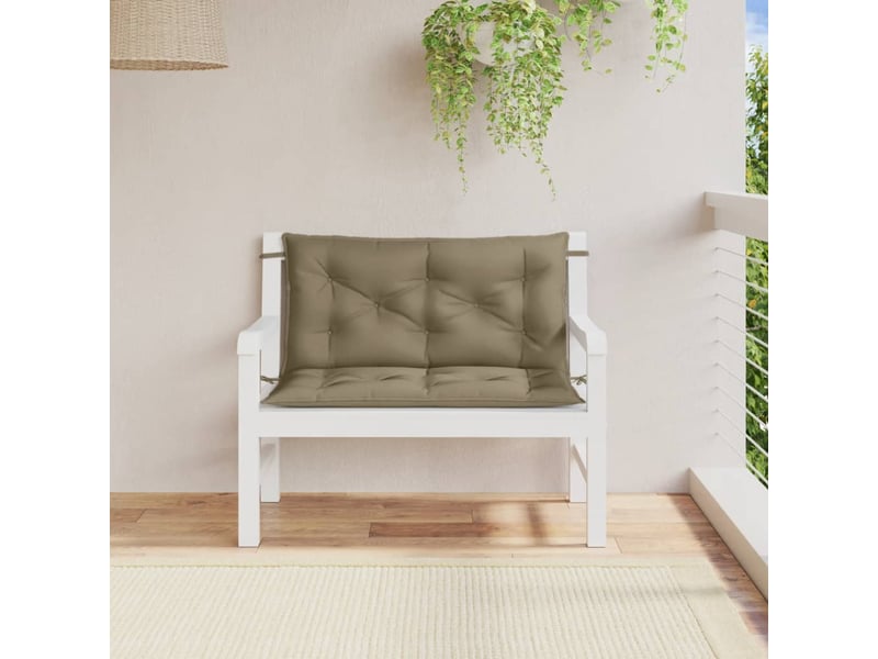  Lot de 2 coussins de banc de jardin, coussins d'assise taupe mélangé tissu cf58697  - Conforama C