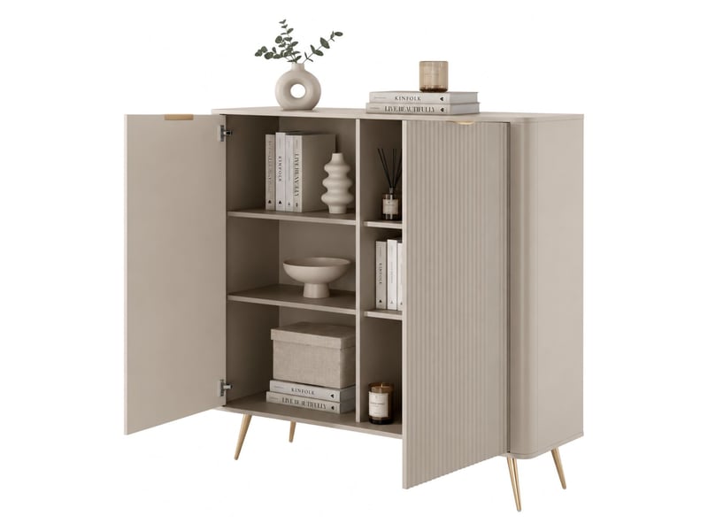  Buffet nerrio, enfilade 4 étagères, 113x38x134h cm beige Nerrio - Conforama A