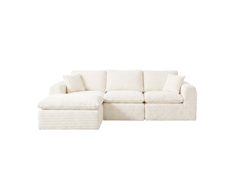  Méridienne 134 cm gris ancien avec coffre sous assise et 2 coussins IKSETERA TRADING LTD - Conforama W