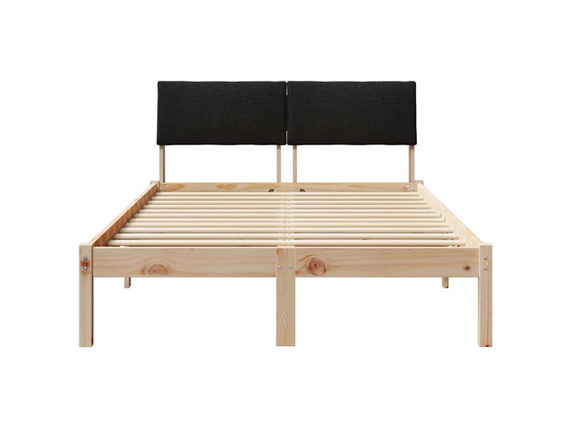  Lit double- lit adulte -  cadre de lit marron et noir 120 x 190 cm bois massif en pin  - Conforama D