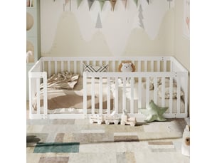 Lit simple 90x200 cm coloris blanc
