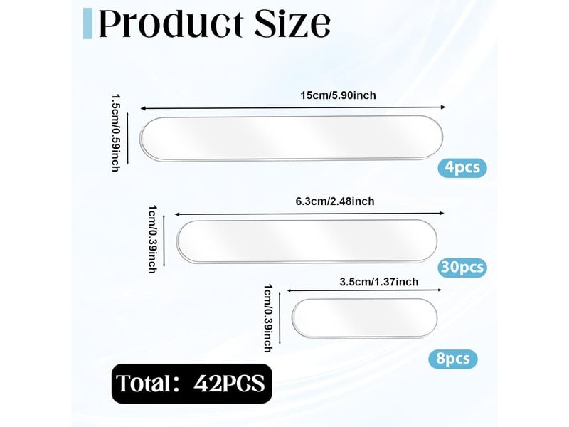  Paquet de 42 butées en silicone flexibles en 3 tailles, amortisseurs adhésifs pour meubles, portes et tiroirs  - Conforama C