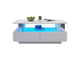 Table basse rectangulaire coloris blanc - 50 cmx100 cm