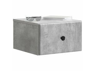 Table de chevet mural 2 pièces gris béton 34,5 x 33 x 20 cm