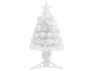 Sapin de noël - arbre de noël artificiel pré-éclairé blanc 64 cm fibre optique