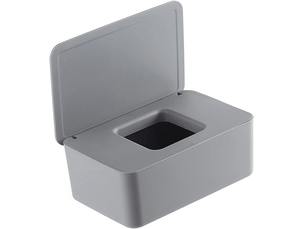Étui pour boîte à mouchoirs, pour lingettes bébé, serviettes, etc. - 1 pièce, gris, 20,5 × 12 × 10 cm