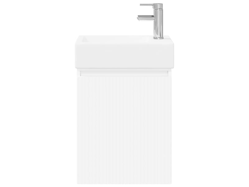 Meuble de salle de bain avec robinet blanc 45.5x22.5x84 cm shl2518 - Conforama E
