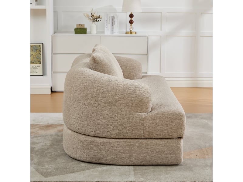 Canapé convertible 2 places chenille kaki - canapé-lit design moderne avec coussins inclus - Conforama E