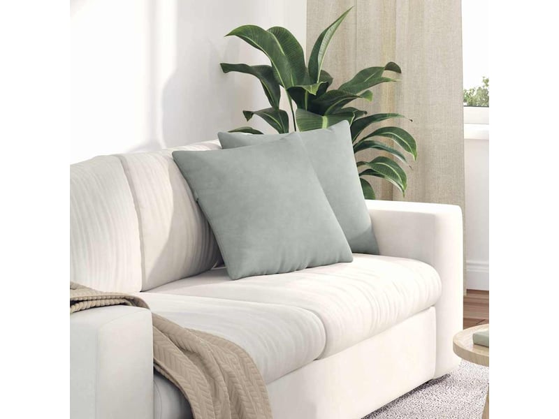 Lot de 2 coussins de canapé, coussins décoratifs gris clair 45 x 45 cm cf59065 - Conforama B