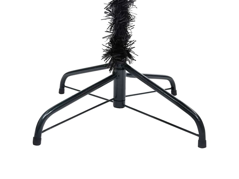  Sapin de noël, arbre de noël artificiel pré-éclairé et boules noir 150 cm pvc  - Conforama D